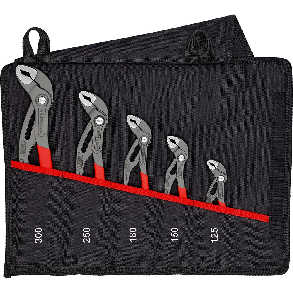 Image of Knipex 19 55 5 Piece Cobra Hightech Water Pump Plier Set