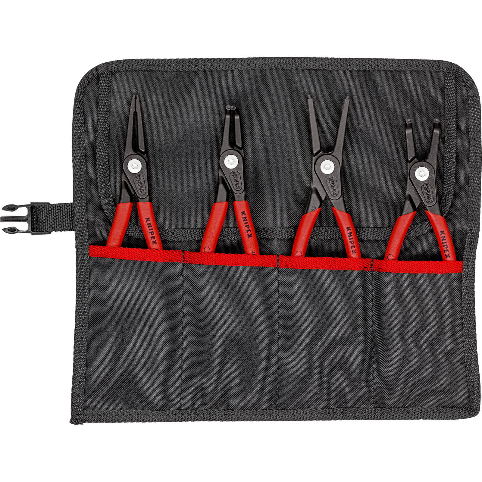 Image of Knipex 4 Piece Precision Circlip Pliers Tool Roll Set