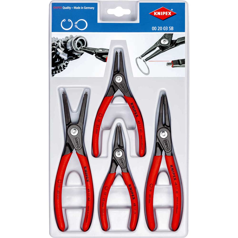 Image of Knipex 4 Piece Precision Circlip Pliers Set