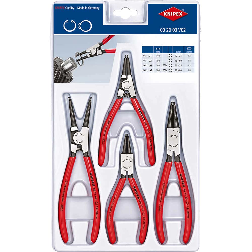 Image of Knipex 4 Piece Circlip Pliers Set