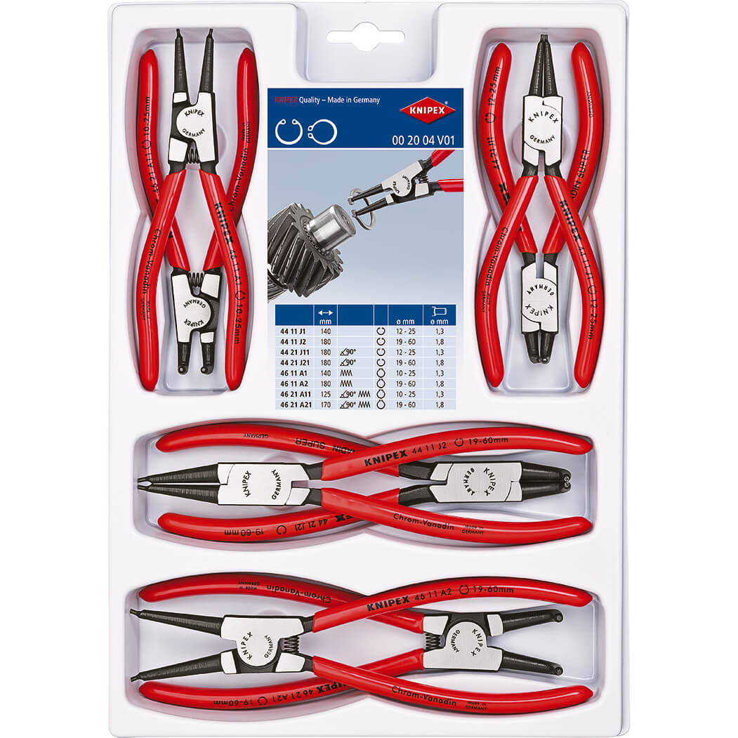 Image of Knipex 8 Piece Circlip Pliers Set