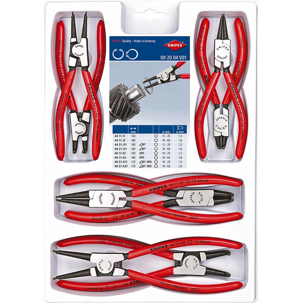 Image of Knipex 8 Piece Circlip Pliers Set