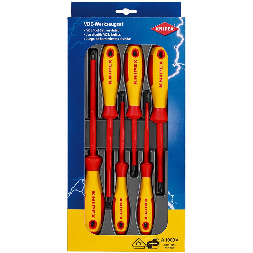 Knipex 6 Piece VDE Insulated Screwdriver Set