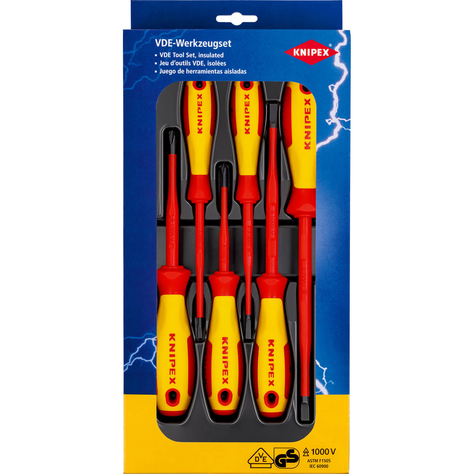 Image of Knipex 6 Piece VDE Insulated Screwdriver Set