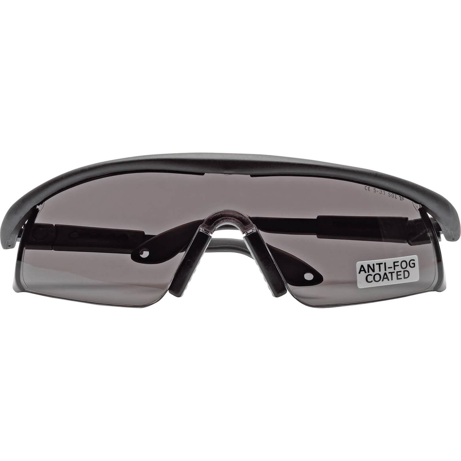 Image of Draper Anti Fog Safety Glasses Black Grey