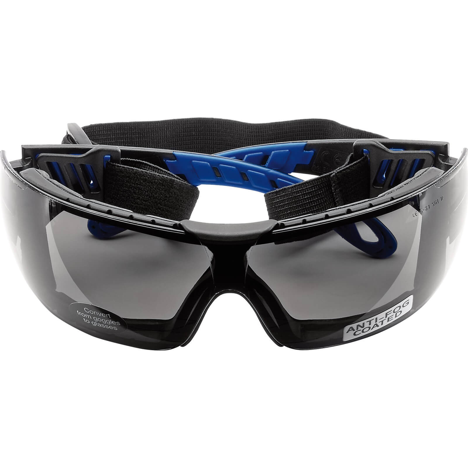 Image of Draper Anti Fog Wraparound Safety Glasses Black Grey