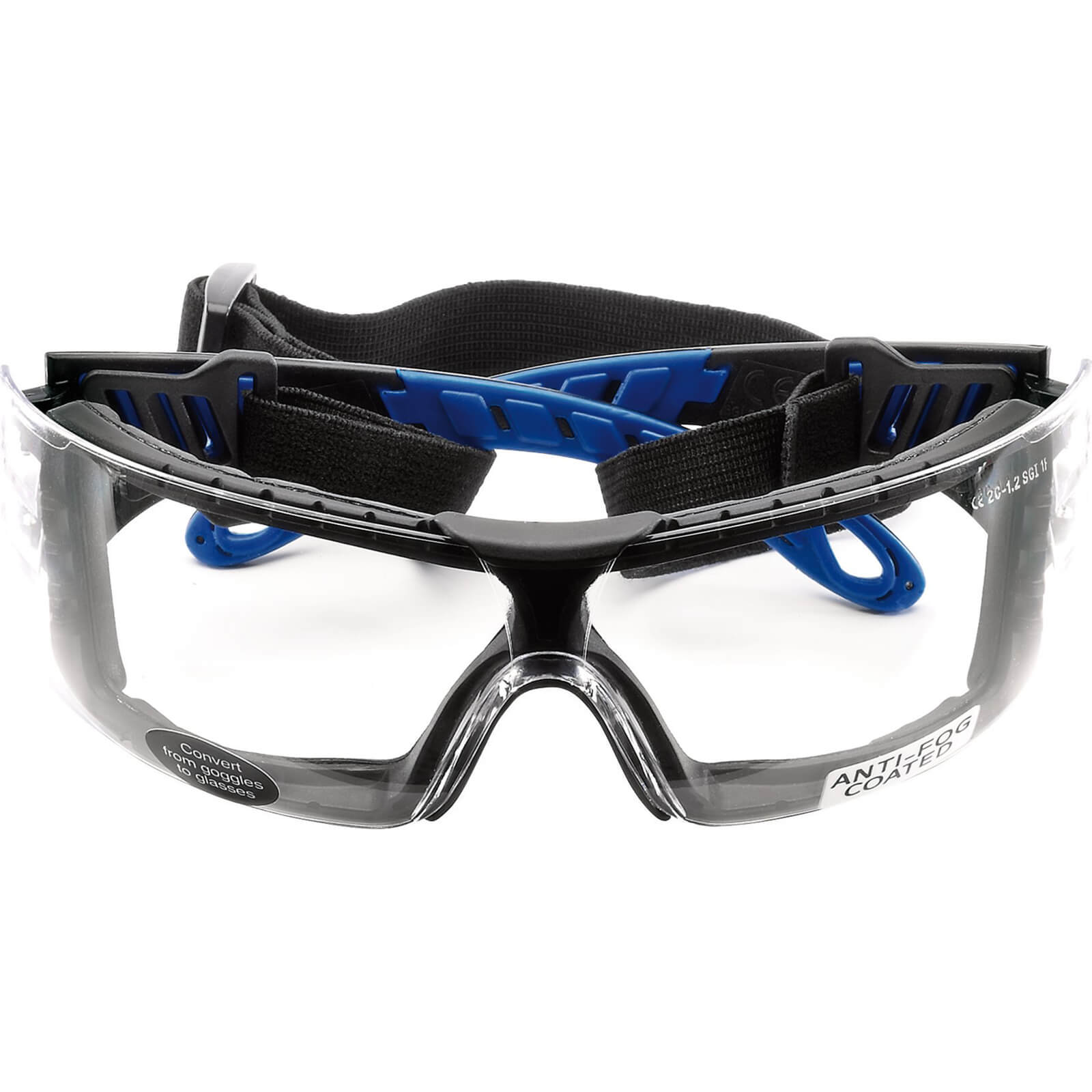 Image of Draper Anti Fog Wraparound Safety Glasses Black Clear