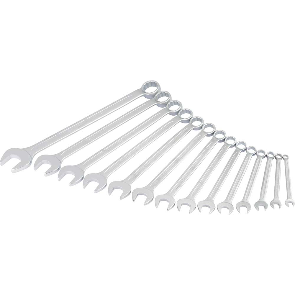 Elora 14 Piece Long Combination Spanner Set Imperial Combination
