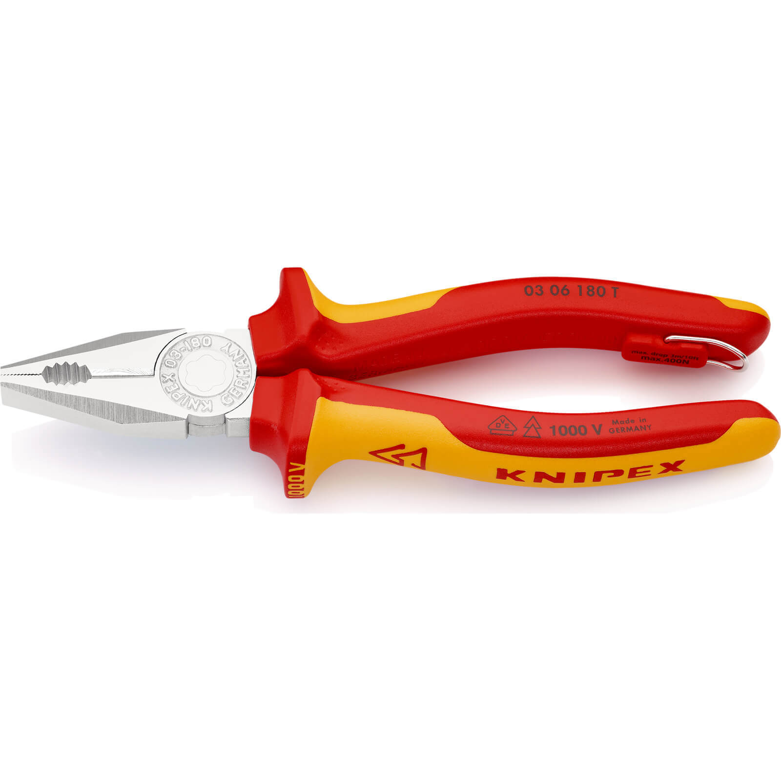 Knipex 03 06 VDE Insulated Tethered Combination Pliers 180mm