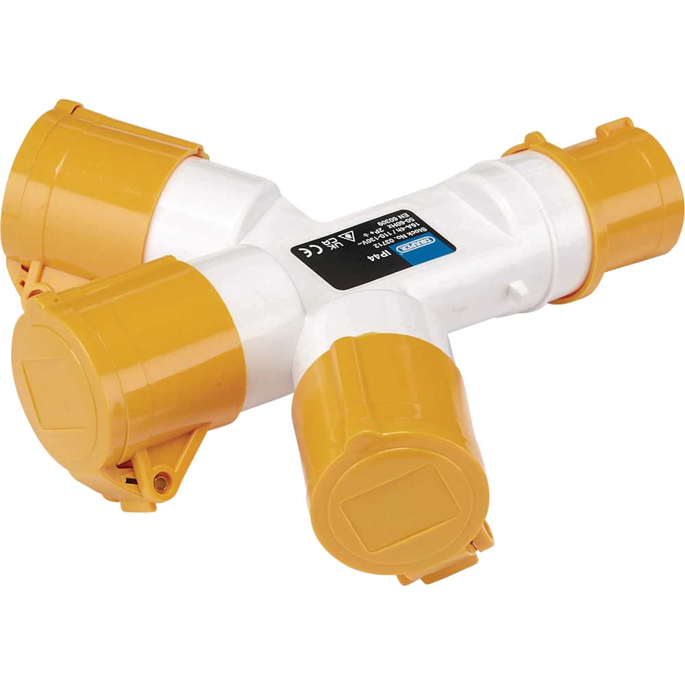 Draper 3 Way Socket Splitter 110v 110v