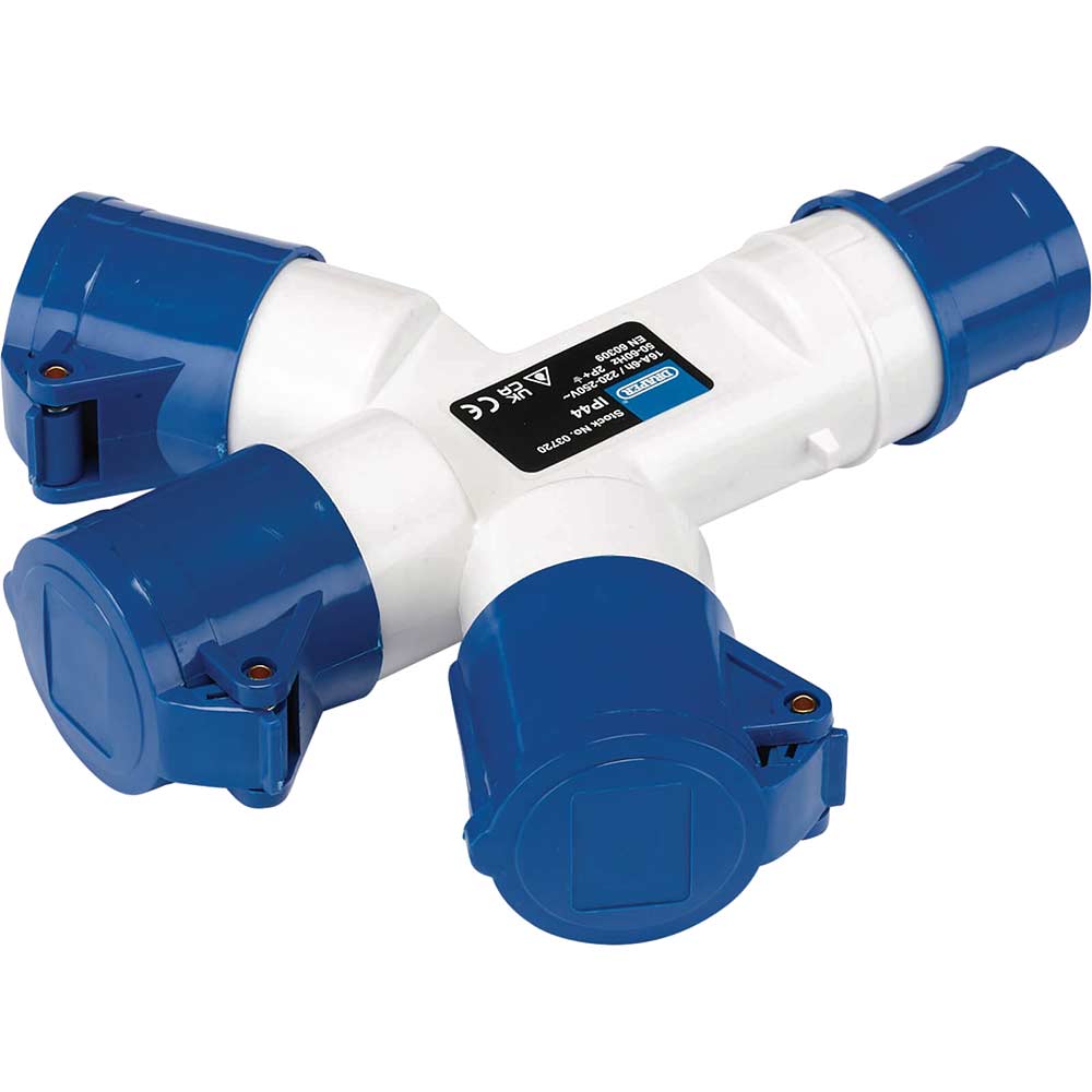 Draper 3 Way Socket Splitter 240v 240v