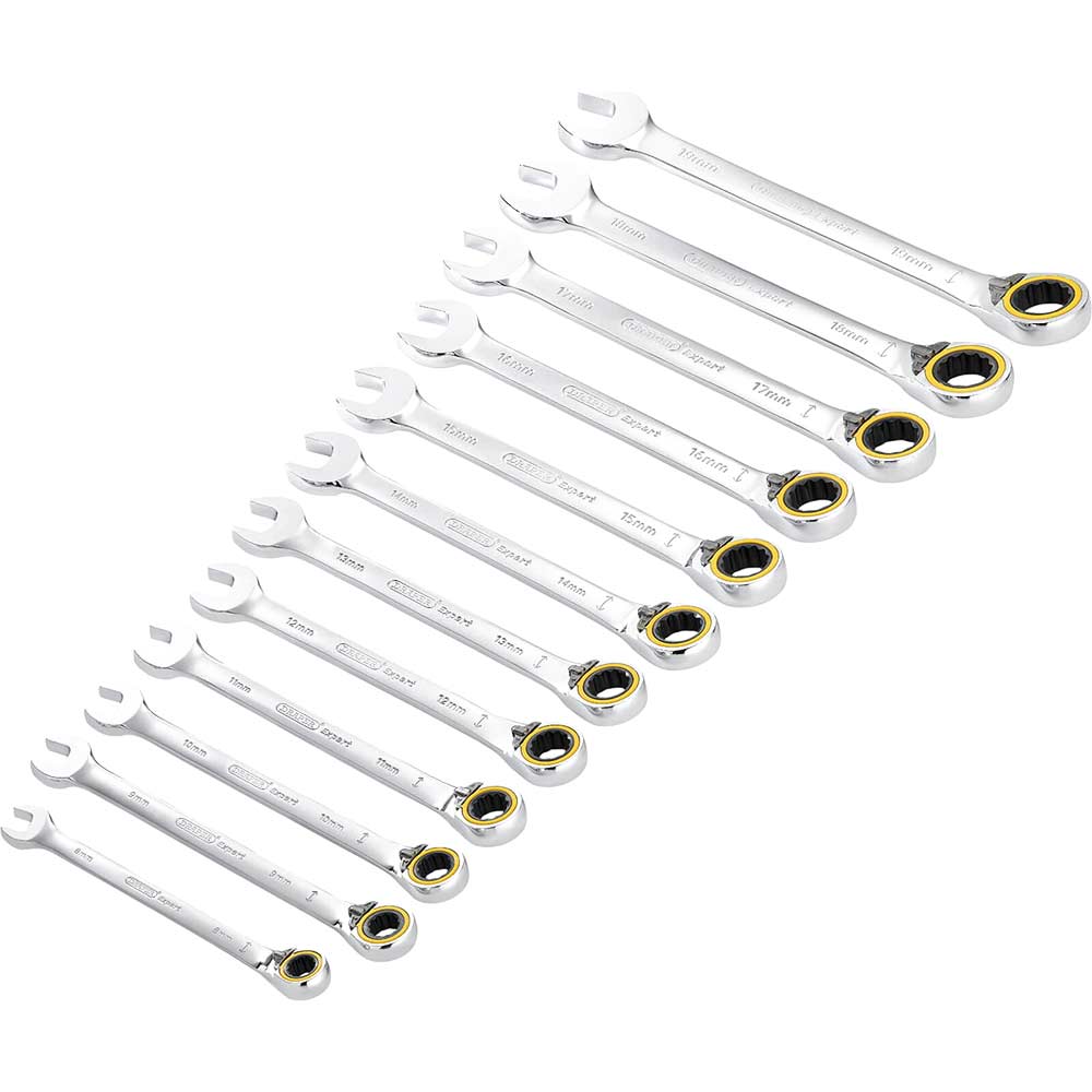 Draper Expert Hi Torq 12 Piece Reversible Ratchet Combination Spanner Set