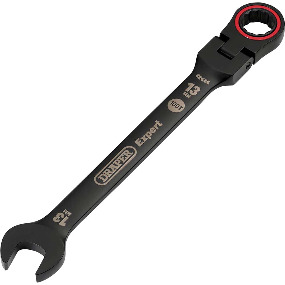 Image of Draper Expert Hi-Torq Flexible Head Ratchet Combination Spanner 13mm