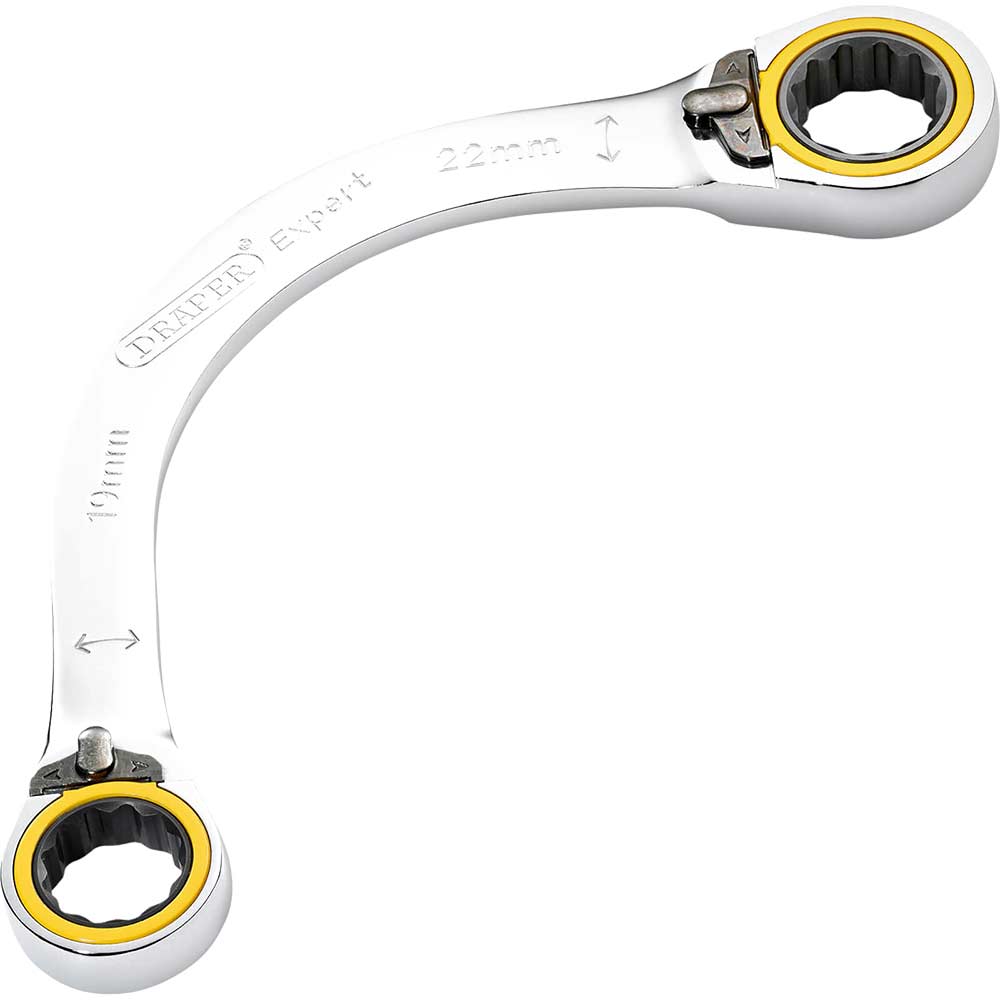 Draper Expert Hi Torq Double Ring Ratchet Half Moon Spanner 19mm x 22mm