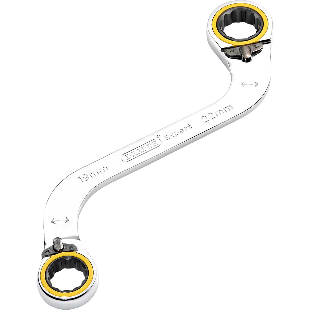 Draper Expert Hi Torq Double Ring Ratchet S Spanner 19mm x 22mm