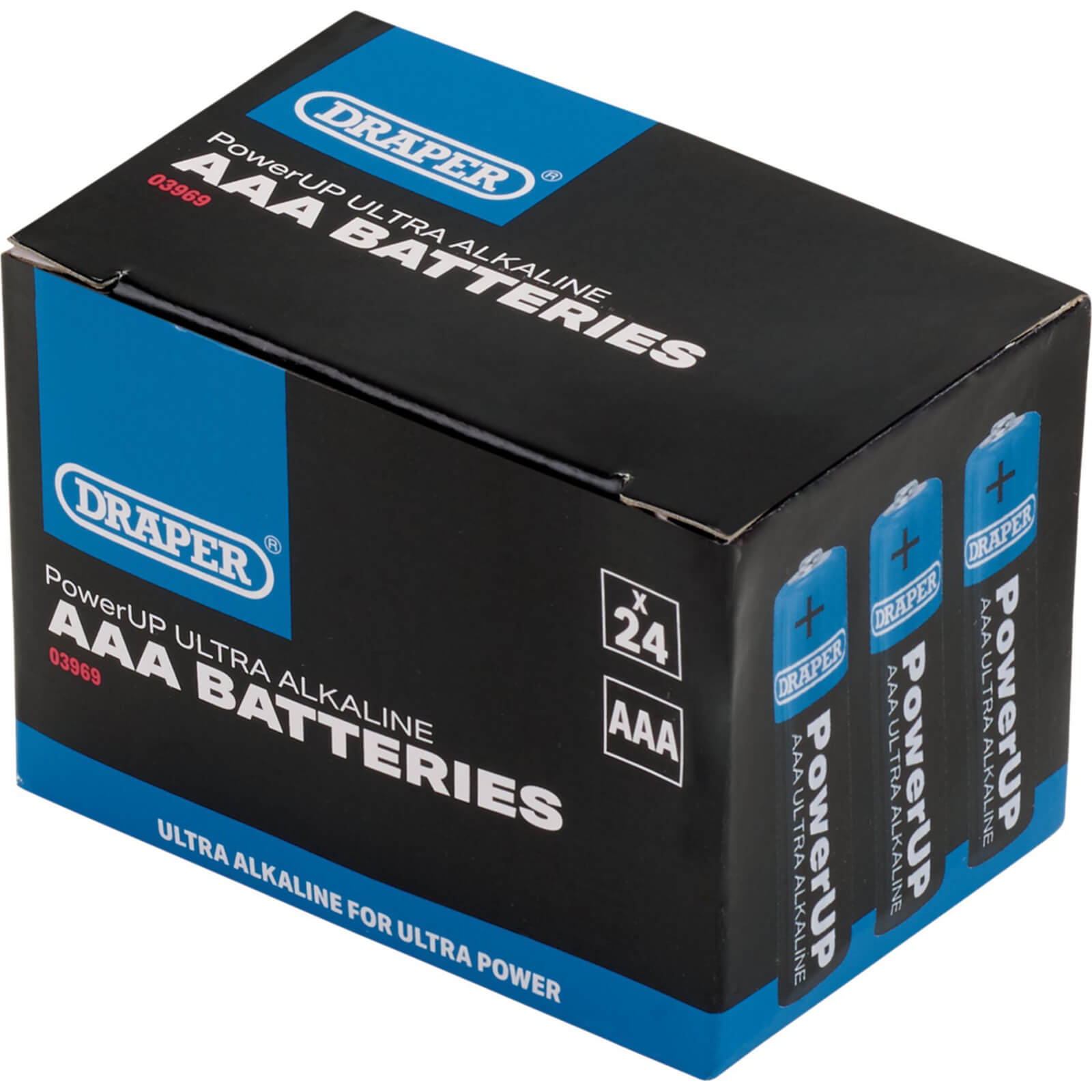 Image of Draper Powerup Ultra Alkaline AAA Batteries Pack of 24