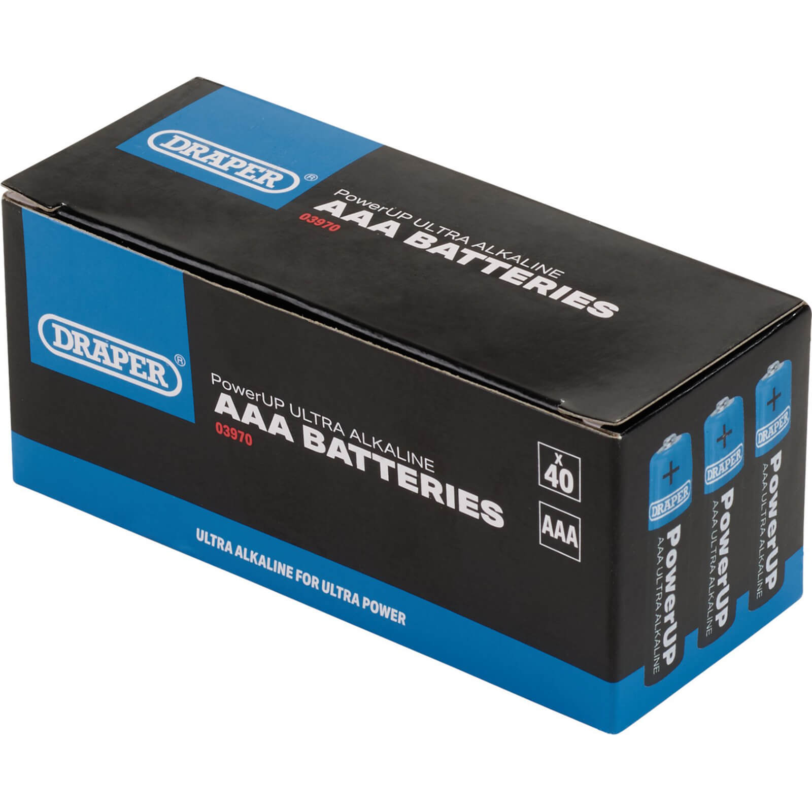 Image of Draper Powerup Ultra Alkaline AAA Batteries Pack of 40