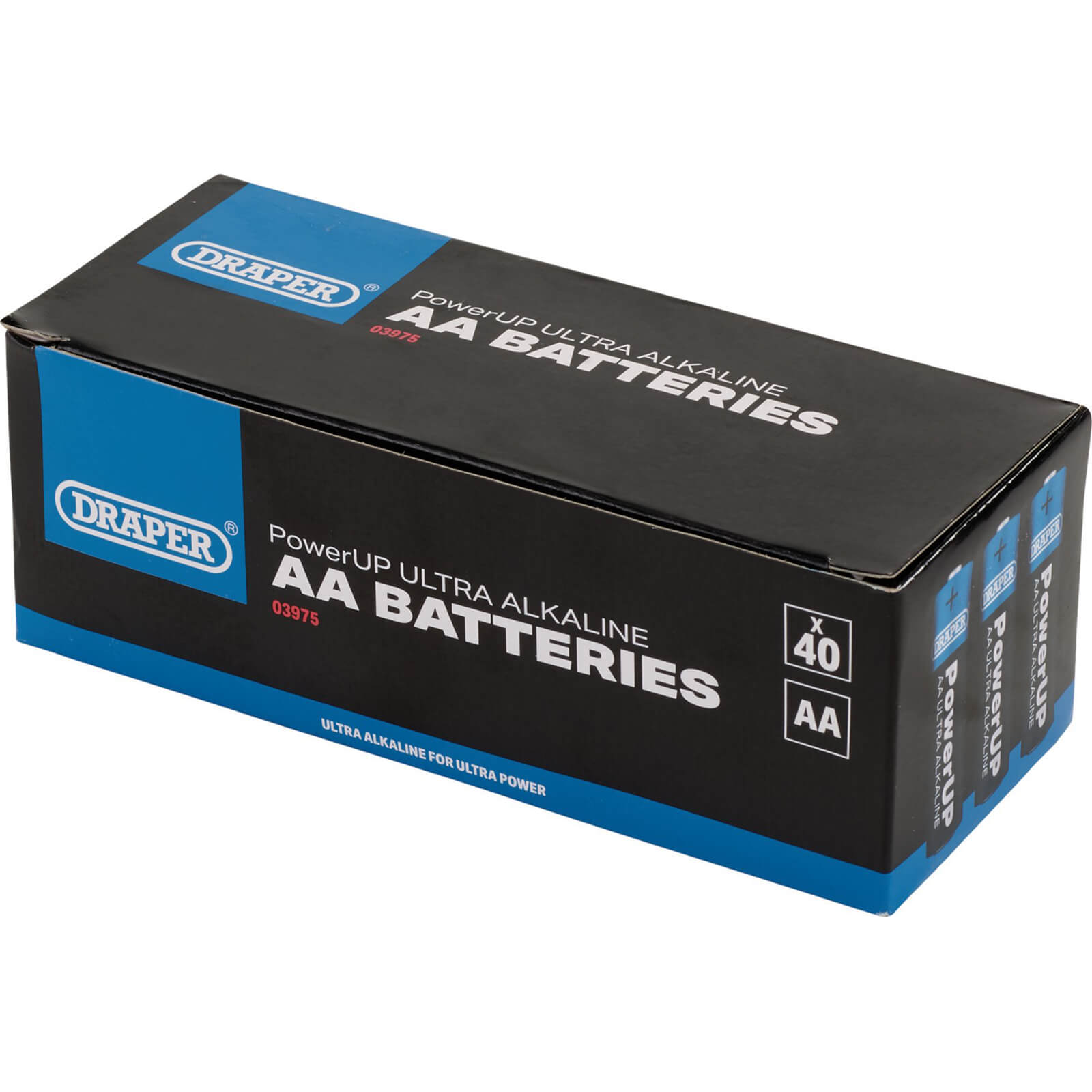 Image of Draper Powerup Ultra Alkaline AA Batteries Pack of 40