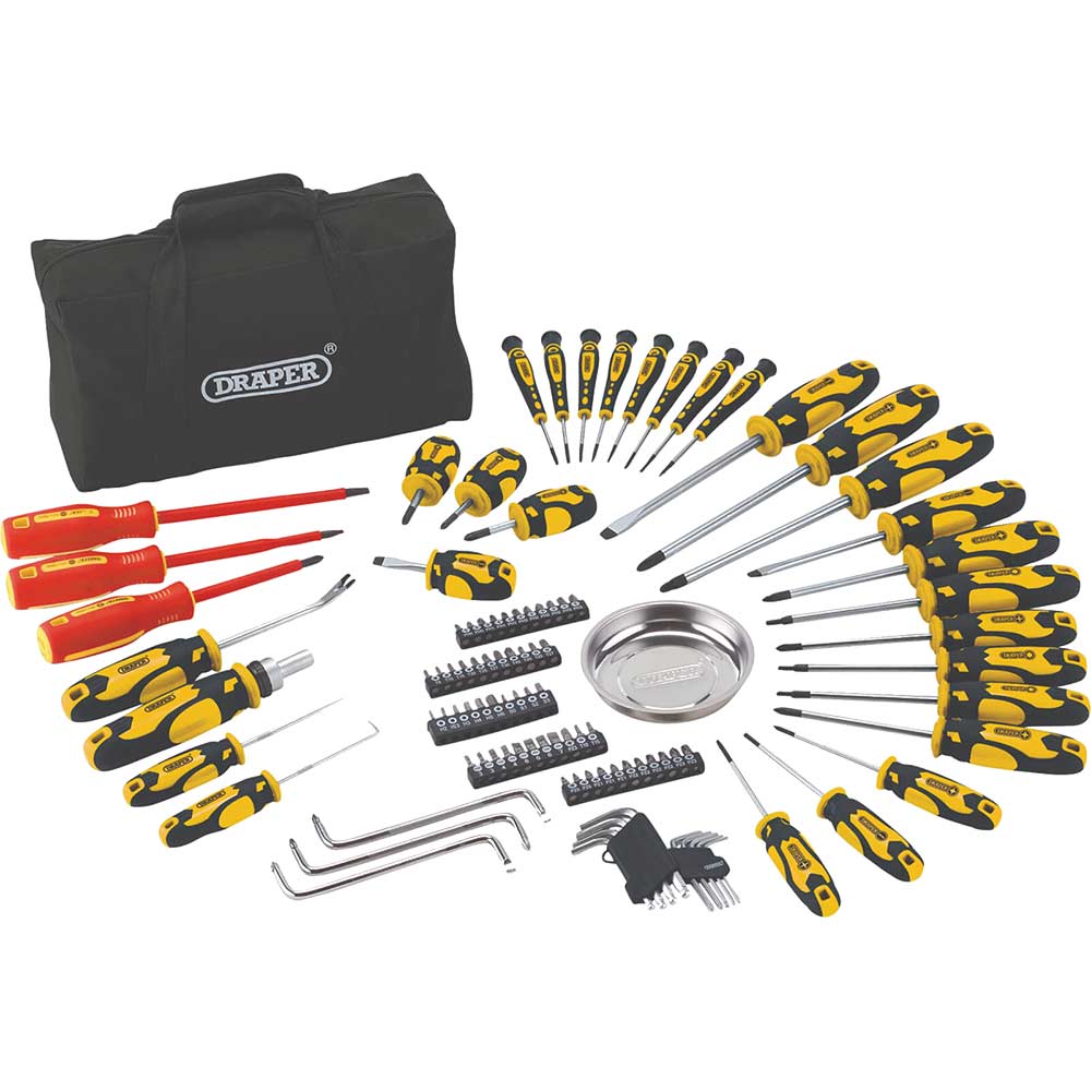 Draper 100 Piece Screwdriver and Bit Set Yellow