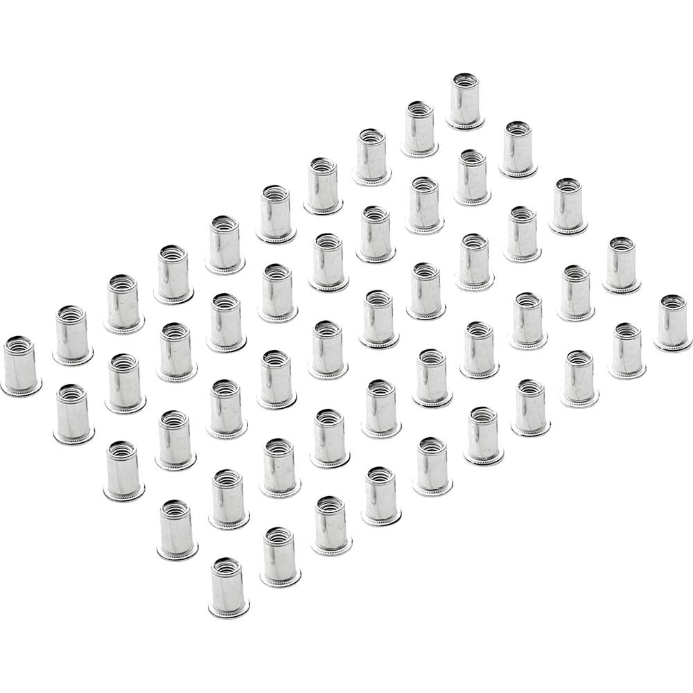 Image of Draper Zinc Plated Threaded Insert Rivet Nuts M6 Thread Pack of 50