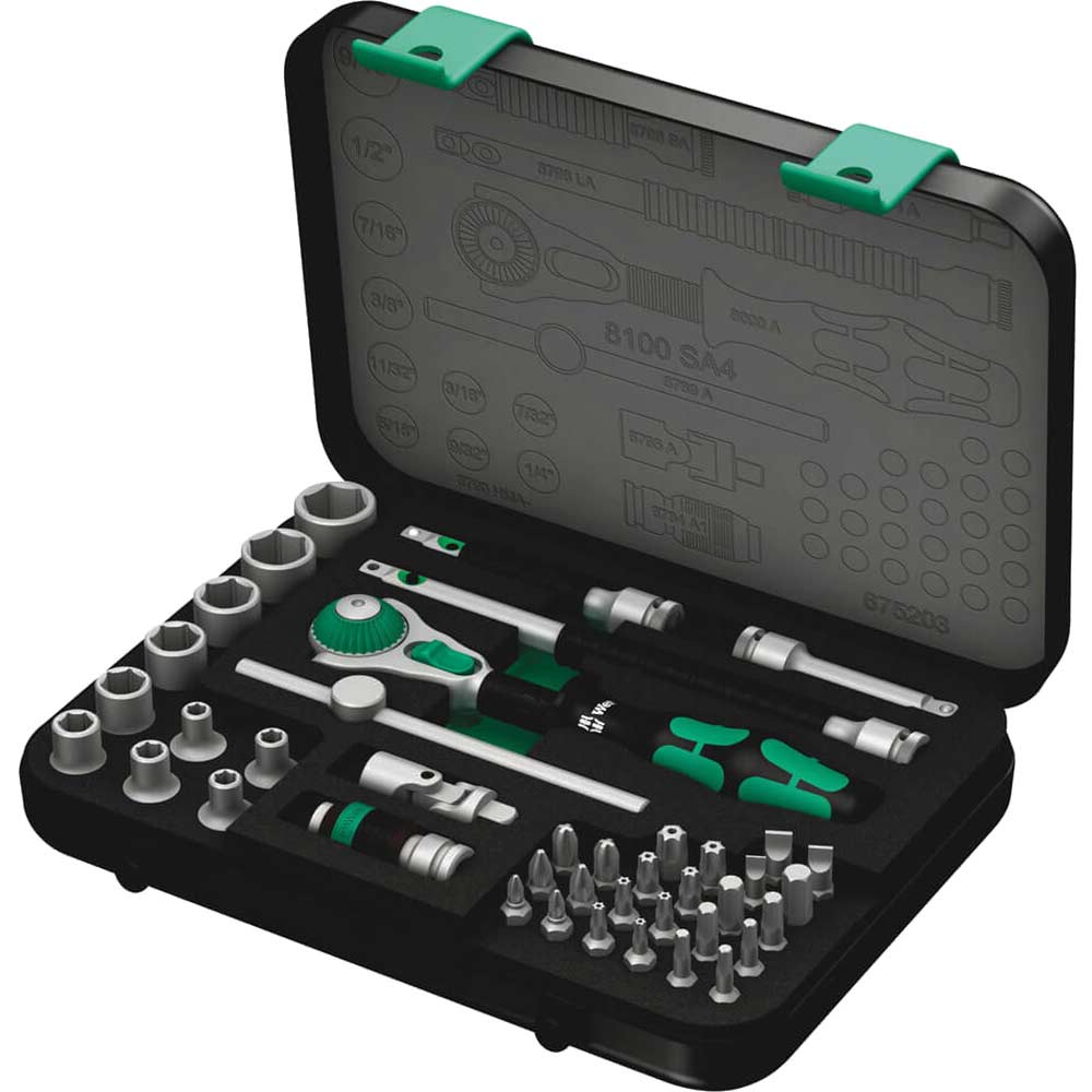 Wera 8100 SA4 Zyklop 41 Piece 1/4" Drive Socket Set 1/4"