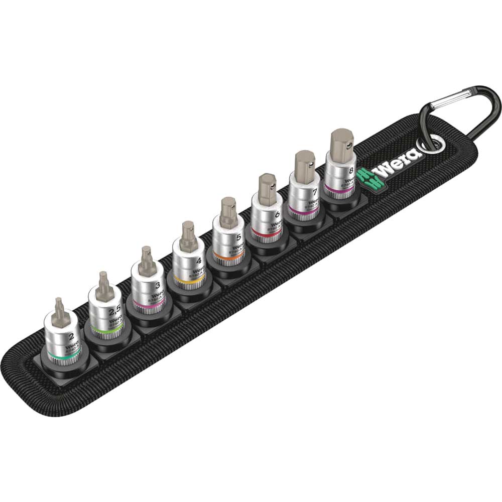 Wera 8740 AHF 8 Piece 1/4 Drive Zyklop In Hex Hold Function Socket Set 1/4