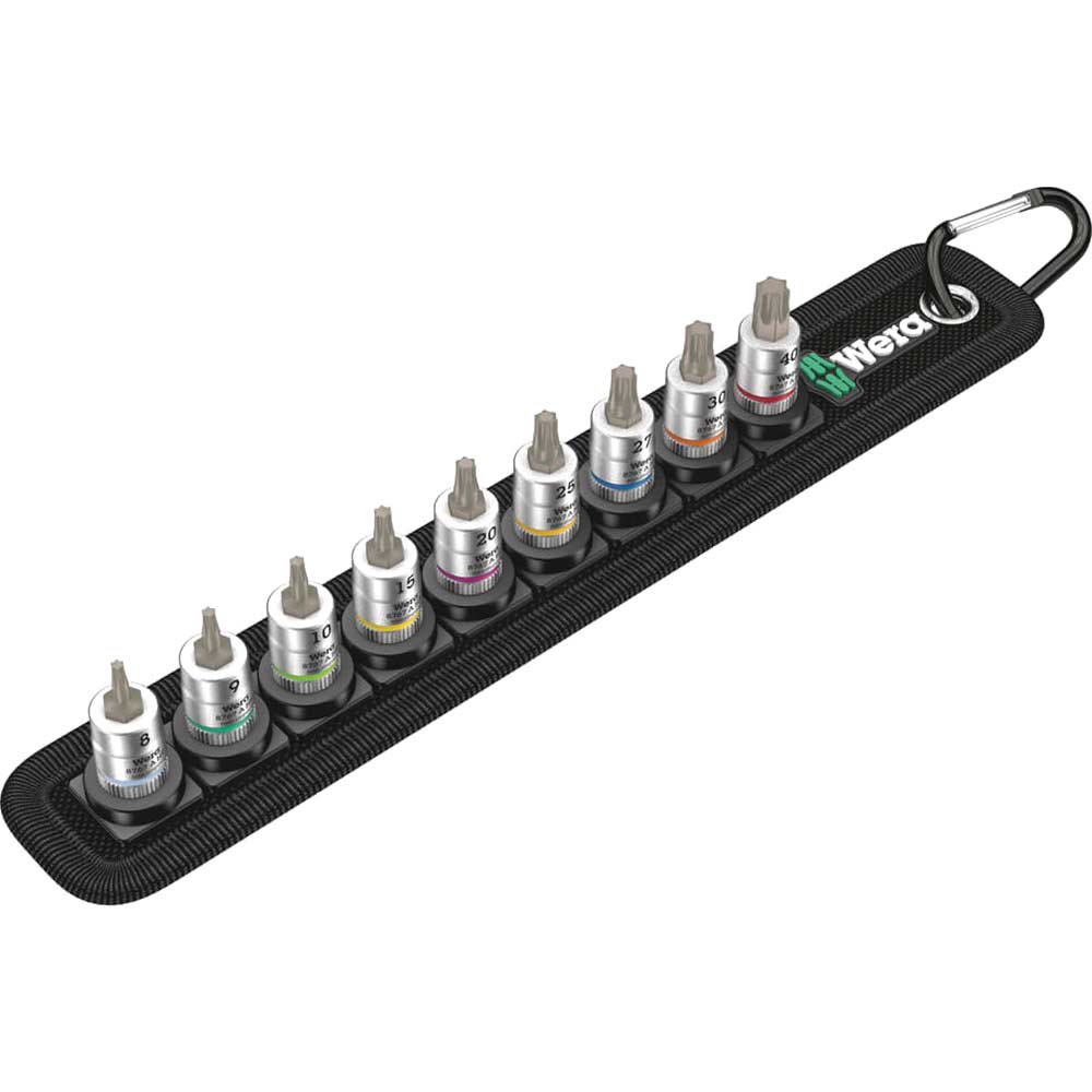 Wera 8767 AHF 9 Piece 1/4 Drive Zyklop Tx Hold Function Socket Set 1/4