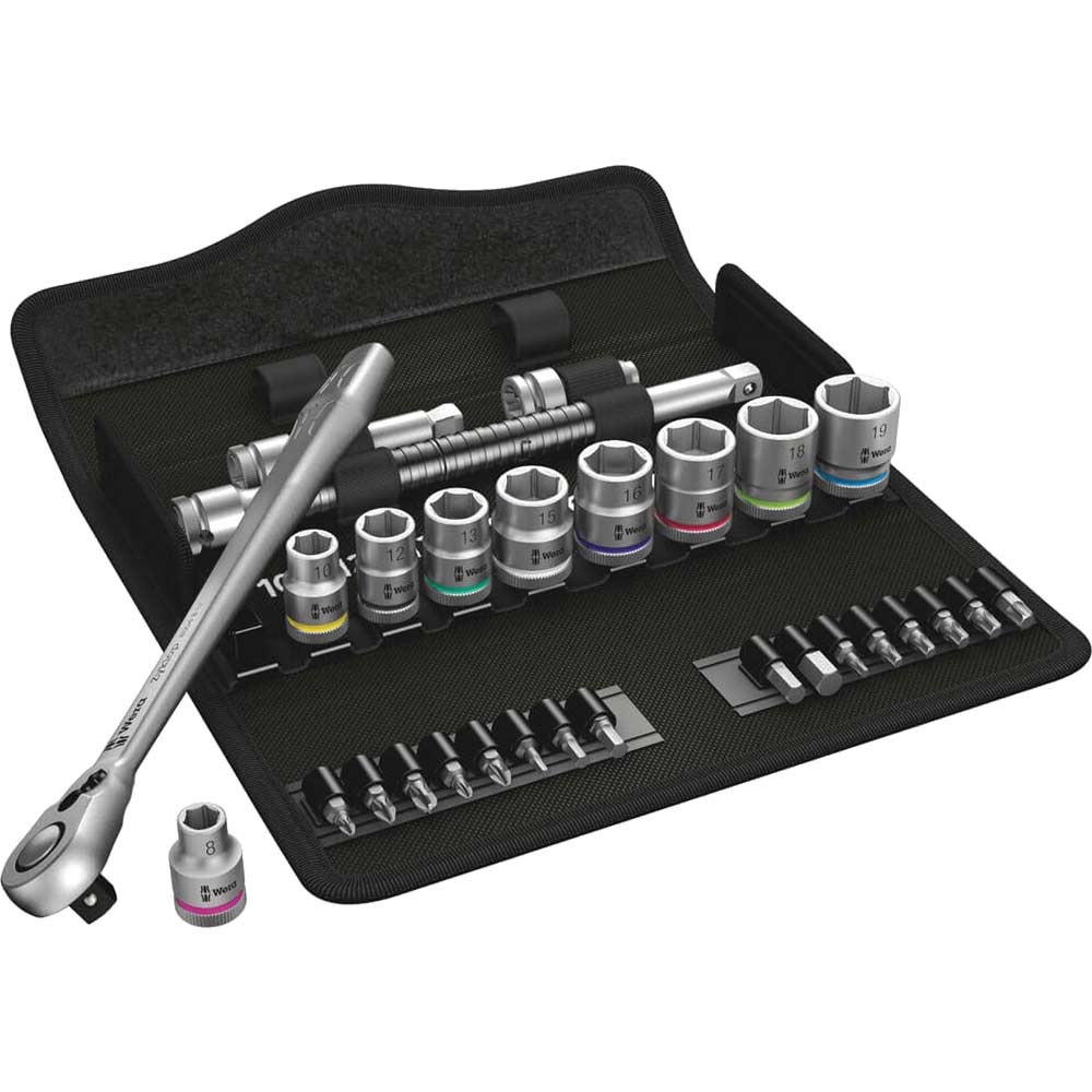 Wera 8100 SB8 Zyklop 29 Piece 3/8" Drive Socket and Bit Set 3/8