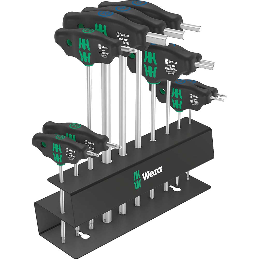 Image of Wera 10 Piece Bicycle T Handle Hex and Torx Key Set