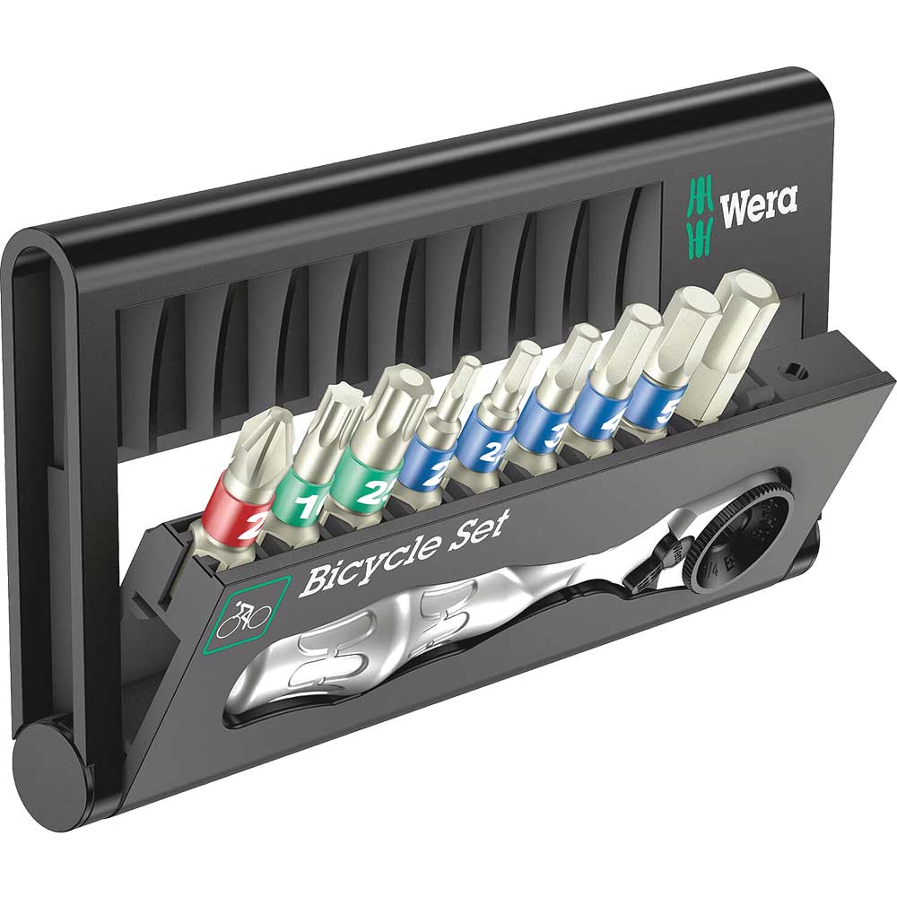 Wera Zyklop 10 Piece Bicycle Screwdriver Bit Set and Ratchet 1/4