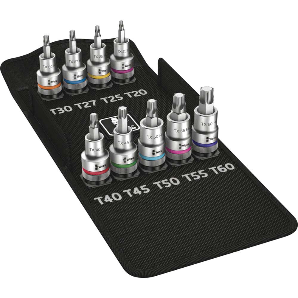 Wera 8767C HF Zyklop 9 Piece 1/2" Drive Torx Bit Socket Set 1/2