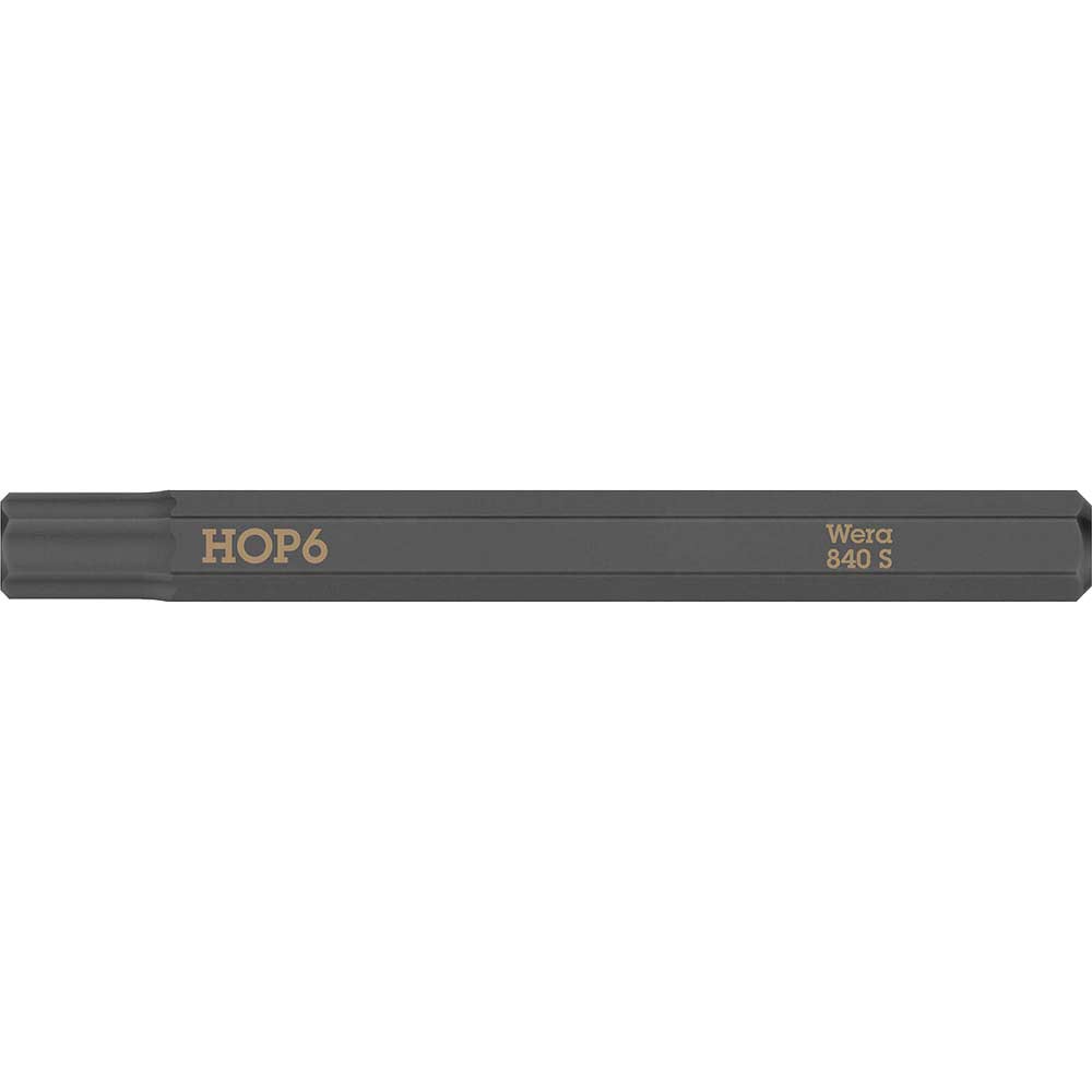 Wera 840 S Hexagon Screwdriver Bit for Hand Impact Drivers Hex 6mm 70mm Pack of 1