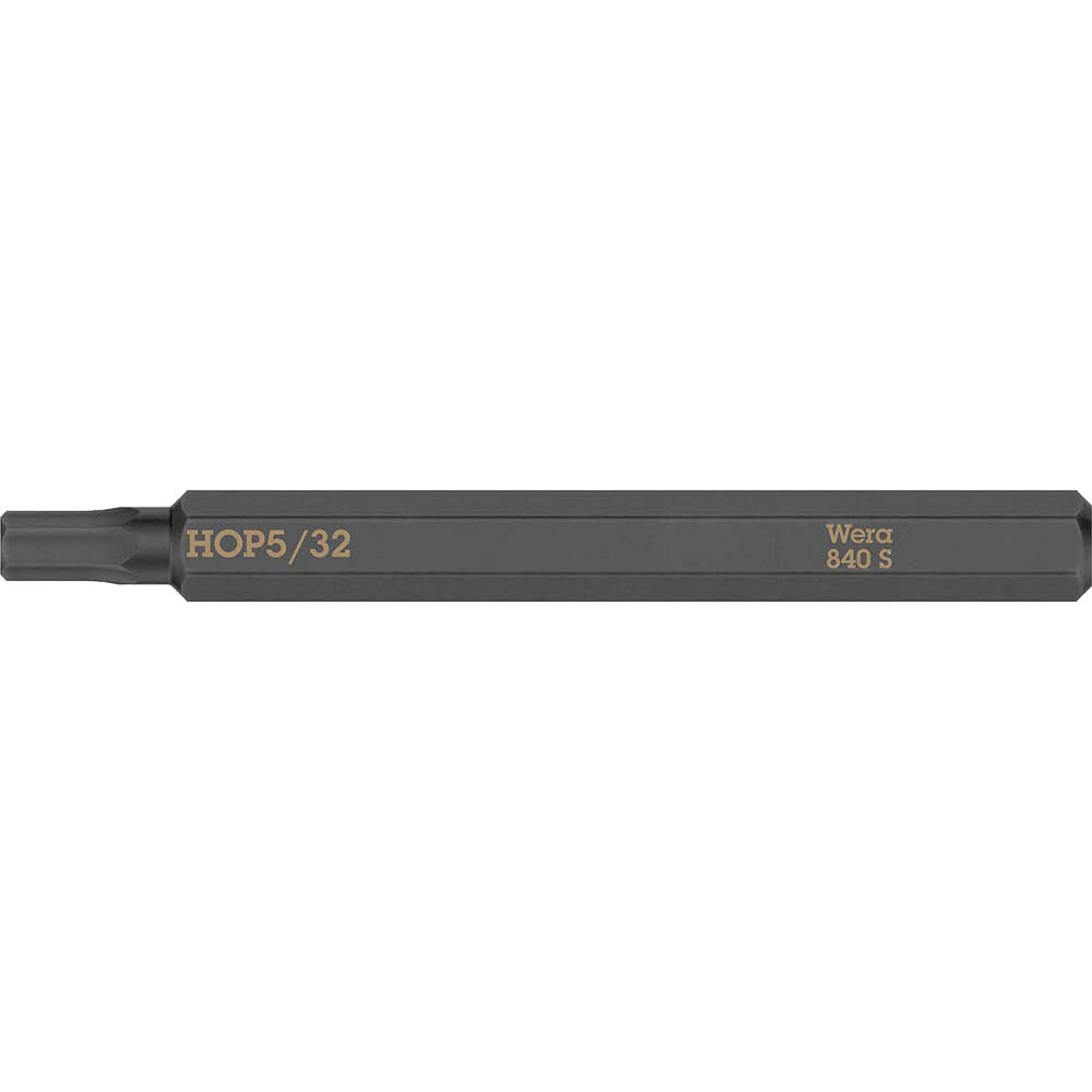 Wera 840 S Hexagon Screwdriver Bit Imperial for Hand Impact Drivers Hex 5/32" 70mm Pack of 1