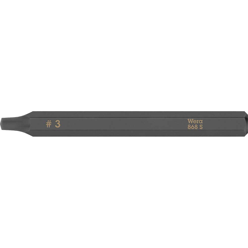 Wera 868 S Square Head Screwdriver Bit for Hand Impact Drivers R3 Square 70mm Pack of 1