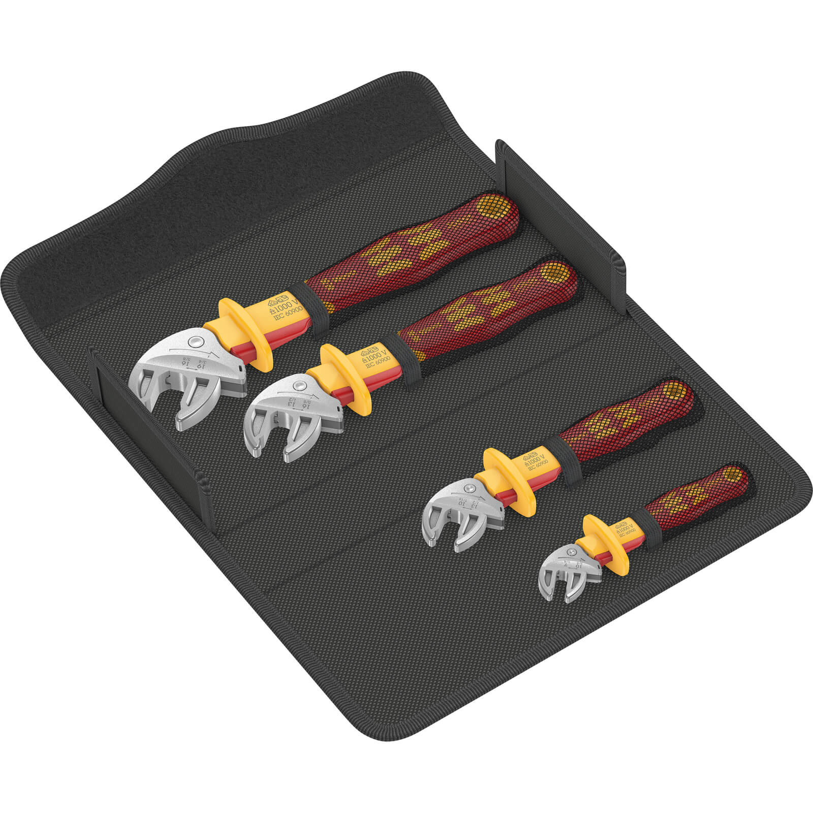 Image of Wera Joker 6004 4 Piece VDE Insulated Self Setting Spanner Set