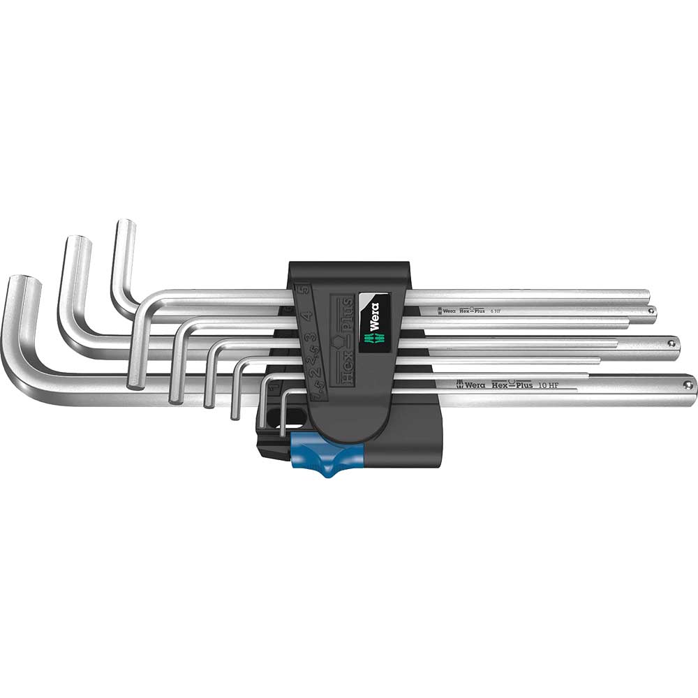 Wera 9 Piece Holding Function Chrome Plated Hex Key Set