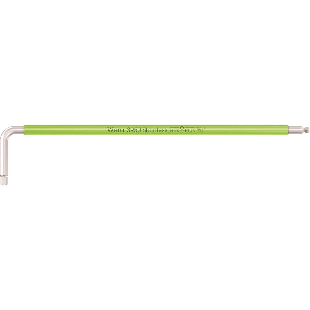 Wera 3950 SPKL Stainless Steel Multicolour Hex Key Imperial 3/32
