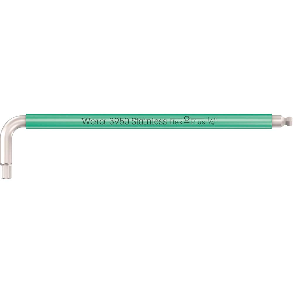 Wera 3950 SPKL Stainless Steel Multicolour Hex Key Imperial 1/4