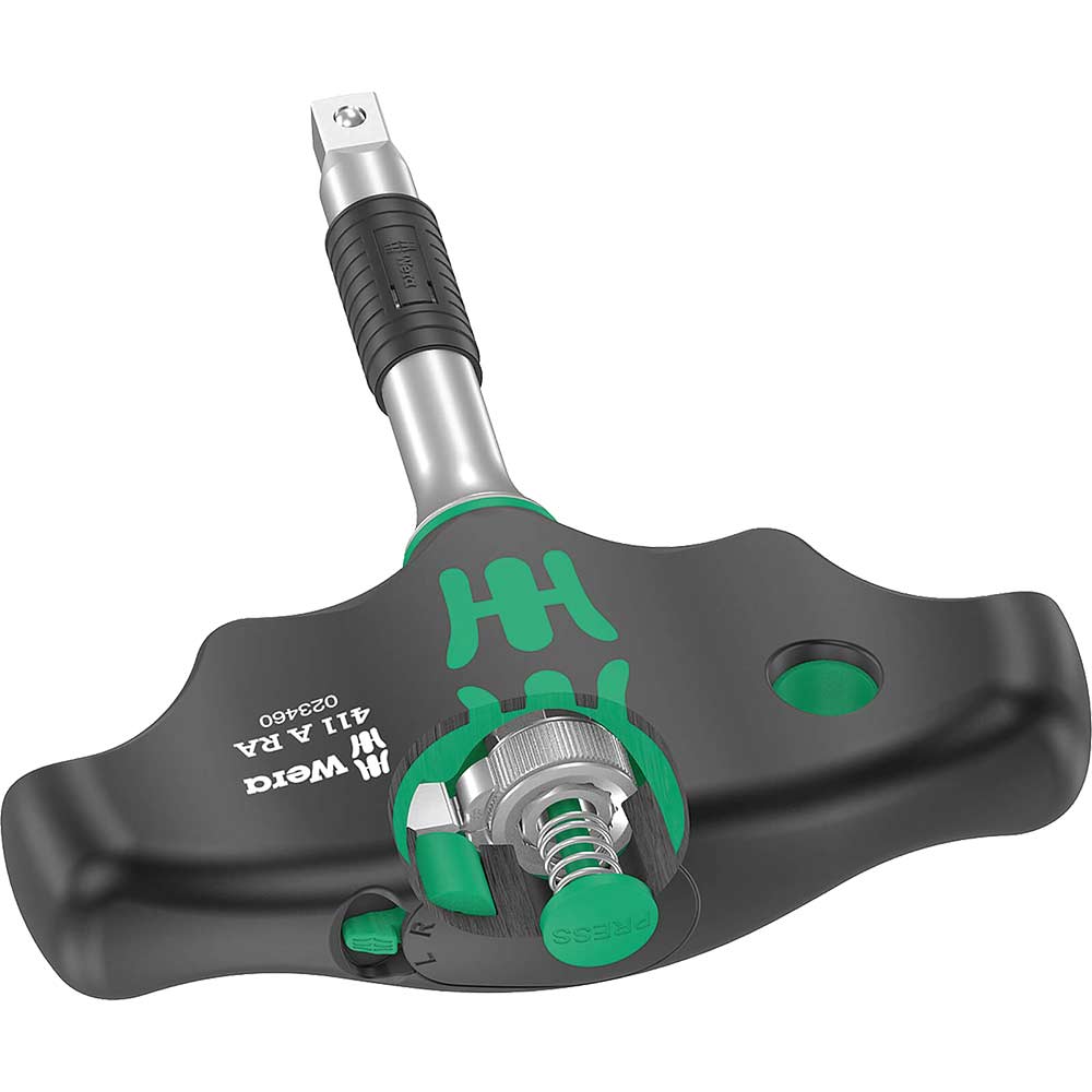 Wera 411 RA 1/4" Square Drive Ratchet T Handle 1/4"