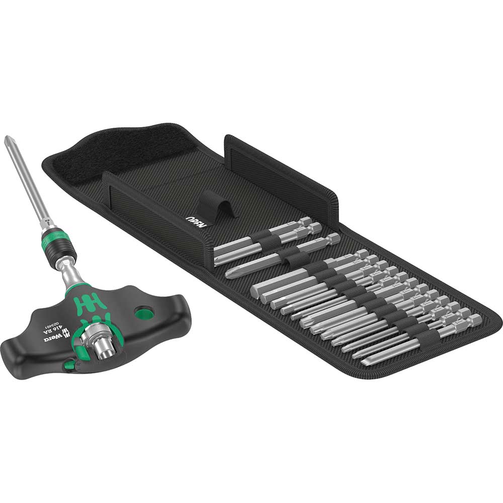 Image of Wera Kraftform Kompakt 400 RA 17 Piece Rapidaptor Ratchet Screwdriver Set