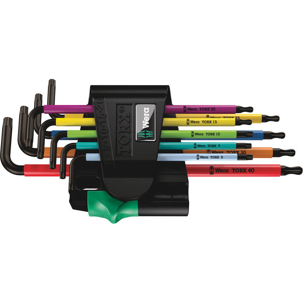Image of Wera 9 Piece BlackLaser Multicolour Security Torx Key Set