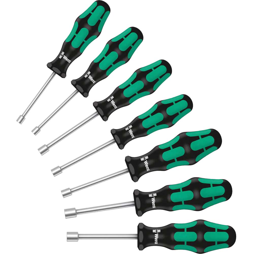 Image of Wera 7 Piece Kraftform Plus 395 HO/7 SM Nutdriver Set