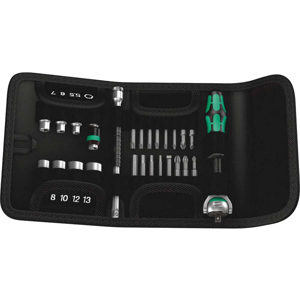 Wera 26 Piece Kraftform Kompakt Zyklop 1/4" Drive Socket and Bit Set Metric 1/4