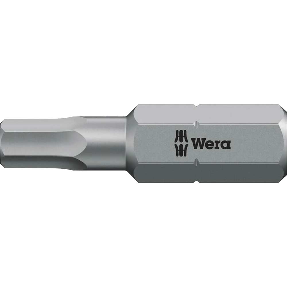 Wera 840/1 ZBO Hex Pinned Security Bit Extra Tough 5mm 25mm Pack of 1