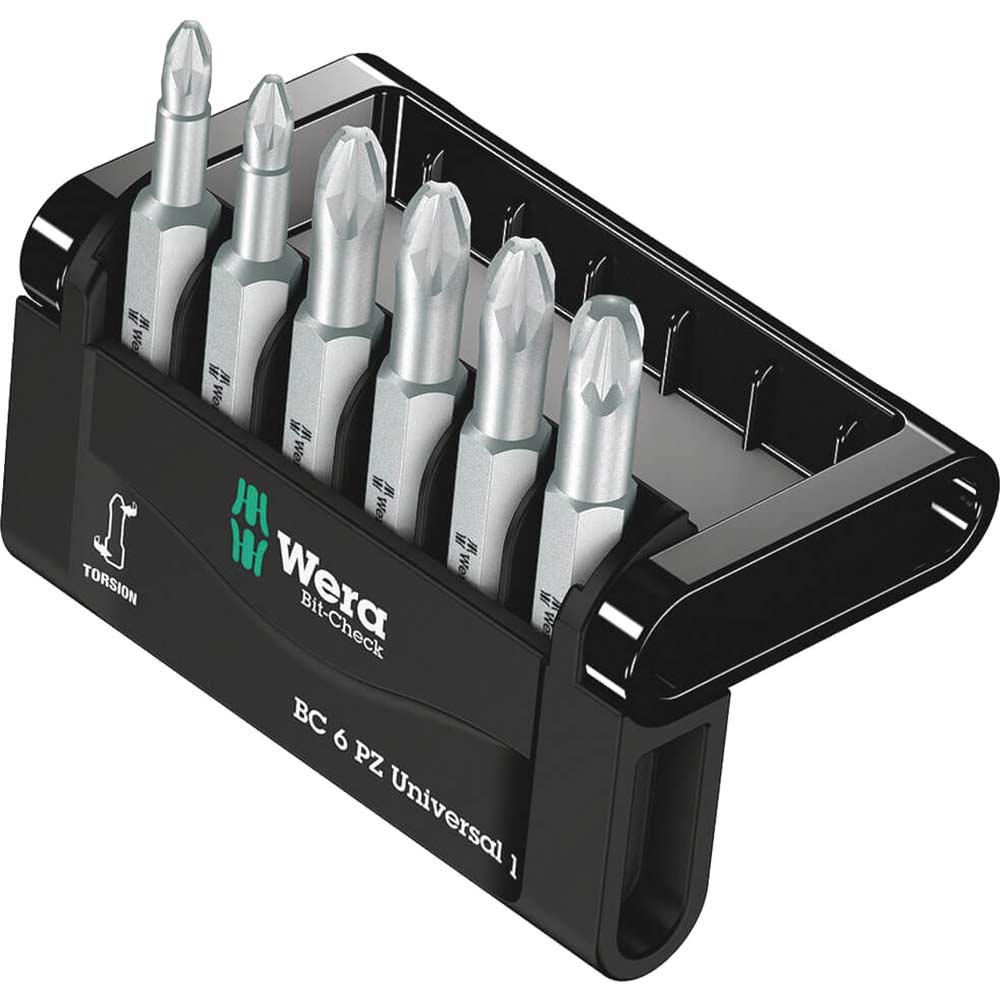 Wera 6 Piece Mini-Check Pozi Screwdriver Bit Set
