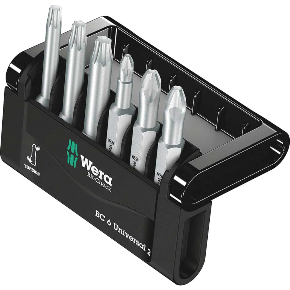 Wera 6 Piece Mini-Check Phillips, Pozi and Torx Screwdriver Bit Set
