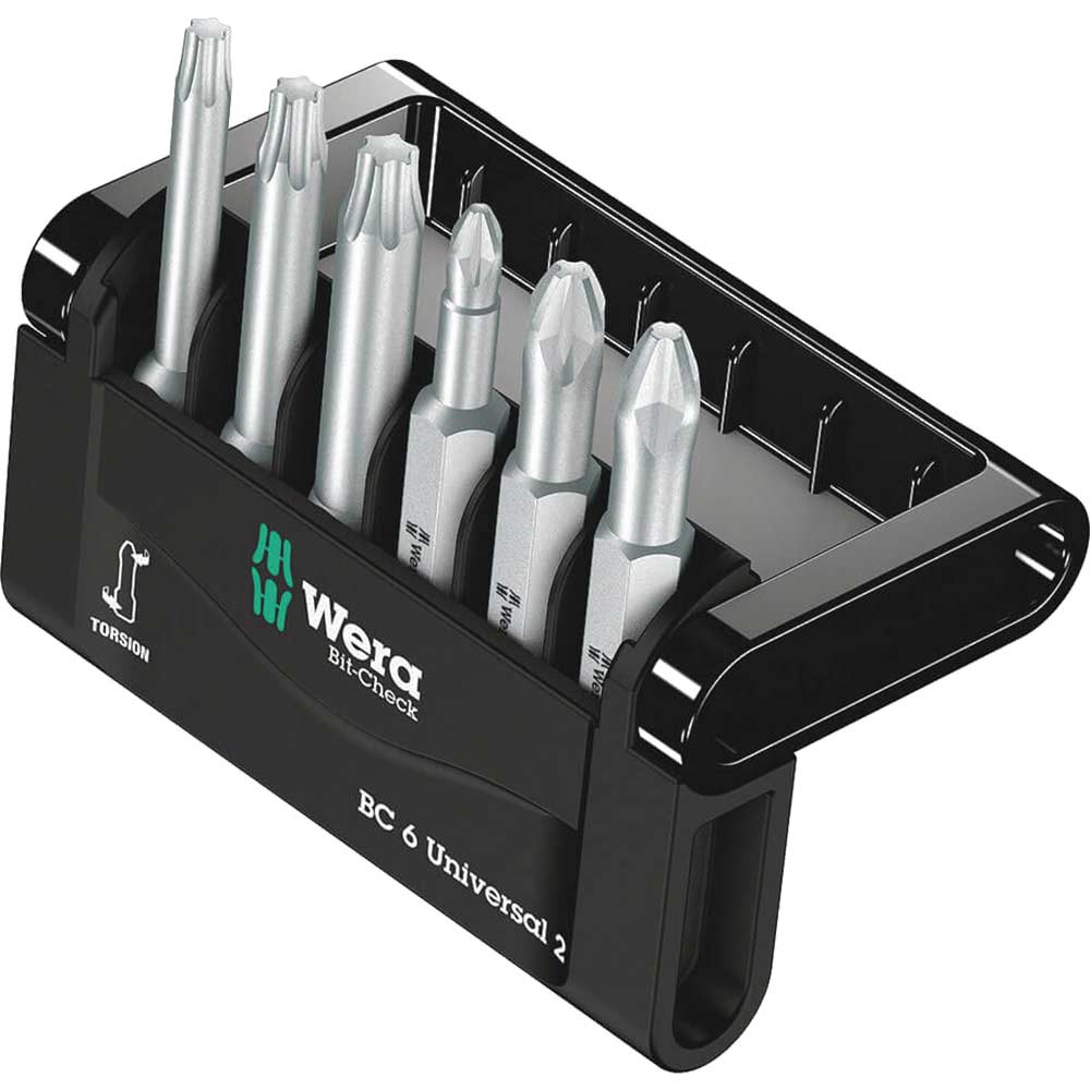 Image of Wera 6 Piece Mini-Check Phillips, Pozi and Torx Screwdriver Bit Set