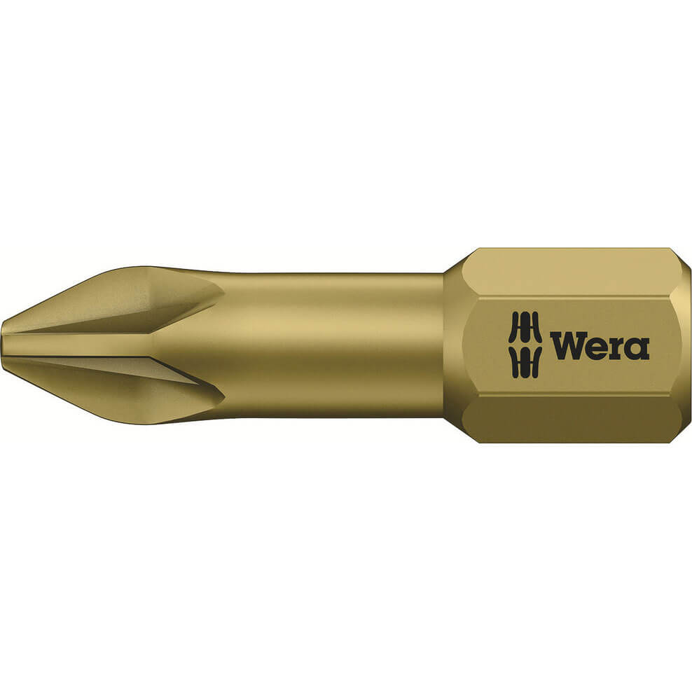 Image of Wera Torsion Extra Hard Pozi Screwdriver Bits PZ2 25mm Pack of 1