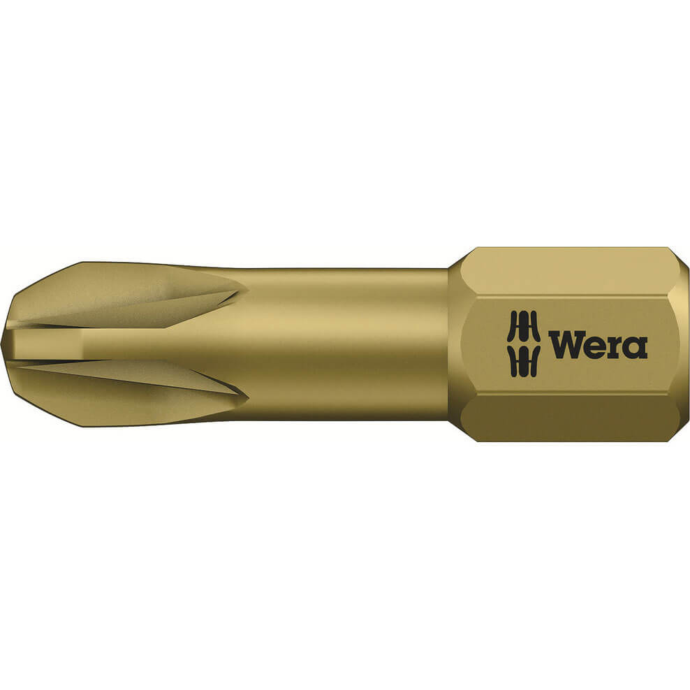 Image of Wera Torsion Extra Hard Pozi Screwdriver Bits PZ3 25mm Pack of 1