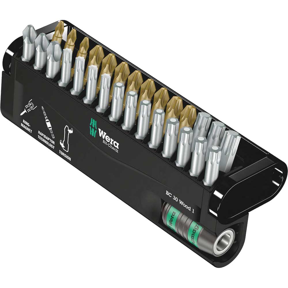 Photos - Bits / Sockets Wera 30 Piece Bit-Check Screwdriver Bit and Holder Set 057433 